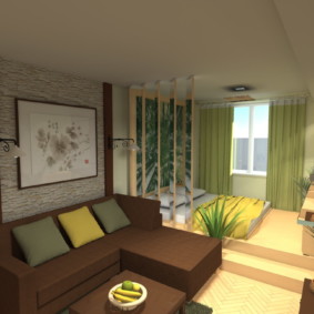 návrh spálne do obývacej izby 16 m² nápady na dizajn