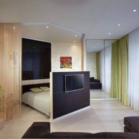 ตัวเลือกรูปภาพการออกแบบห้องนั่งเล่นห้องนอน 16 ตารางเมตร