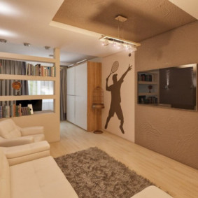 obývacia izba spálňa dizajn nápady možnosti 16 metrov štvorcových