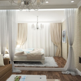 woonkamer slaapkamer ontwerp 16 m² uitzicht
