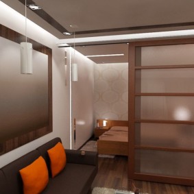 ห้องนอนออกแบบห้องนั่งเล่นห้องออกแบบภาพ 16 ตารางเมตร