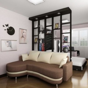 woonkamer slaapkamer ontwerp 16 m² fotoontwerp