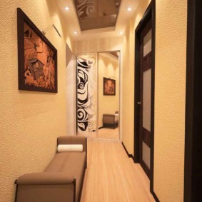 long narrow corridor in the apartment interior