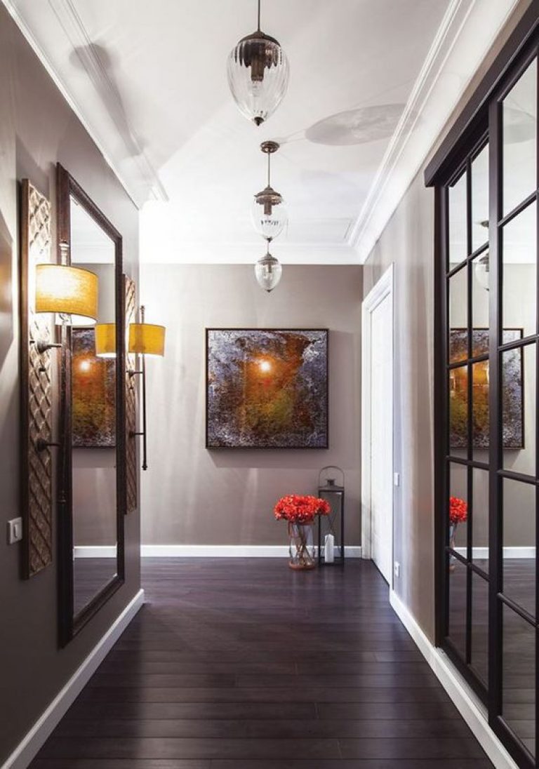 narrow corridor in a panel house apartment