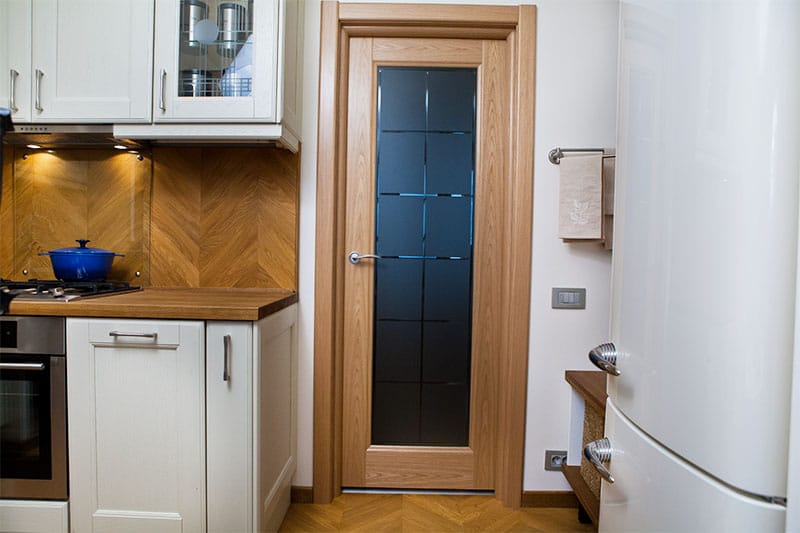 Kitchen door with glass insert