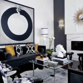 Abstraction in the interior of a modern living room