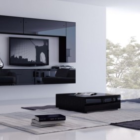 Black minimalist living room furniture