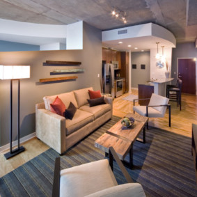 Design av en modern lägenhet med ett rum