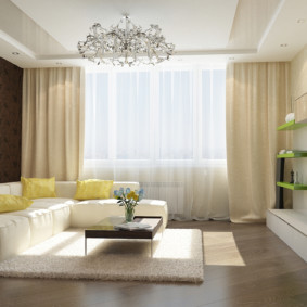 Hall design with corner sofa
