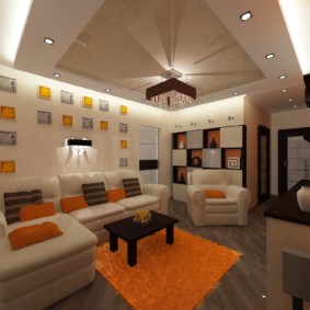 Design room with stretch ceiling