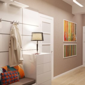 Bright hallway with an open hanger