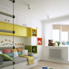 Design of a children's room with a loggia