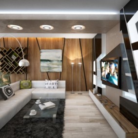 Design de sala de estar de alta tecnologia