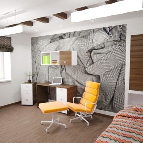 Guļamistabas sienas dekors ar studiju