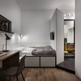 Sleeping place in a studio apartment
