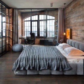 Spacious loft style bedroom