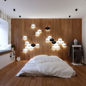 Brutalism in a bedroom interior