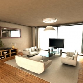 Large living room with panoramic window