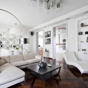 Corner sofa with white upholstery
