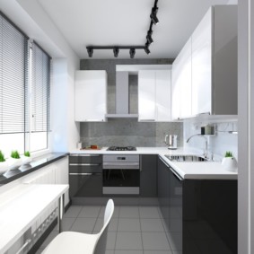 Cucina design con pavimento grigio