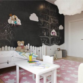 Bridlicová stena v detskej izbe