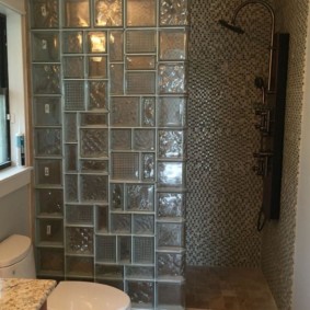 Glass partition in the shower