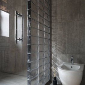 Hanging sink on a gray wall