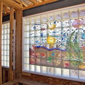 Nydelig panel av glassblokker