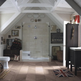 Interior of a bathroom in a country house