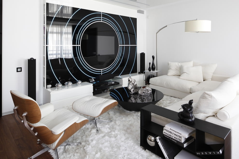 High-tech modern living room interior