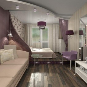obývacia izba spálňa 20 m2 nápady interiér