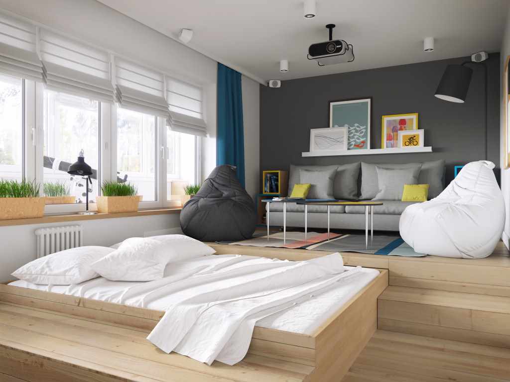 20 m² woonkamer slaapkamer