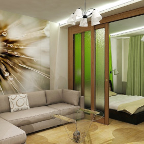 20 m² woonkamer slaapkamer foto ontwerp