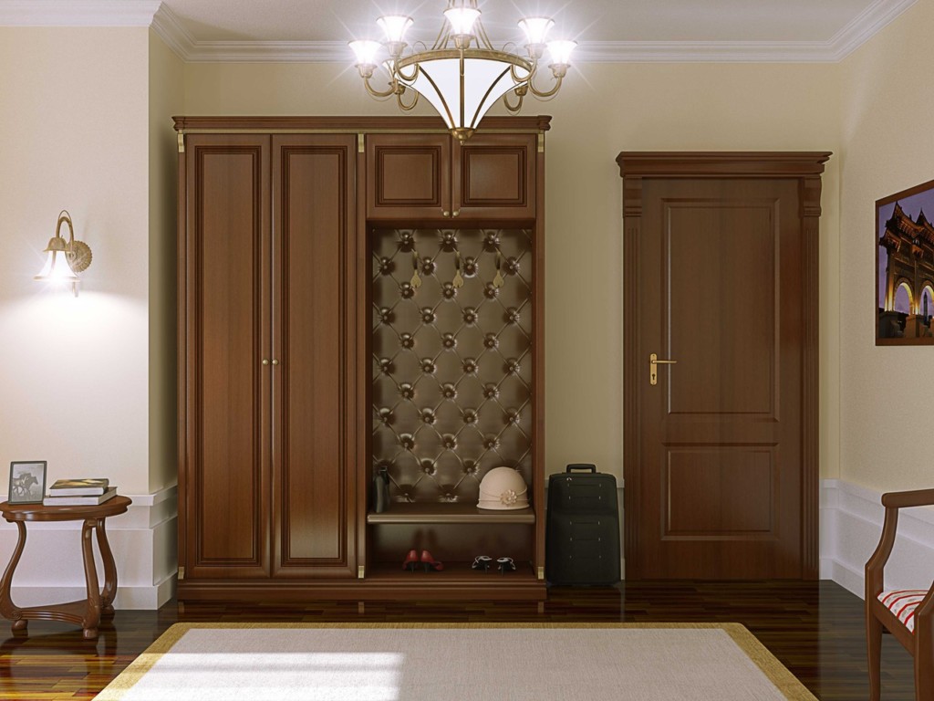 Koridorda mobilya için renk eşleştirme iç kapılar