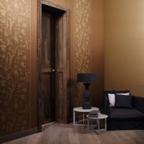 papel de parede combinado no corredor das idéias de decoração de apartamentos