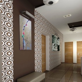 fondo de pantalla combinado en el pasillo de las vistas de ideas de apartamentos