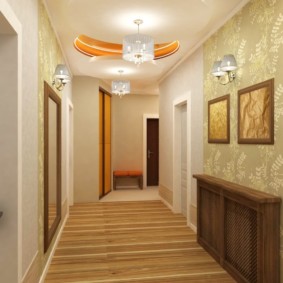 carta da parati combinata nel corridoio dei tipi di design dell'appartamento