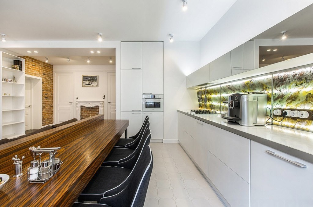 Kitchen workspace in a bachelor’s apartment