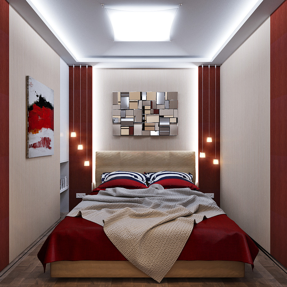 Bright light in a bedroom without windows