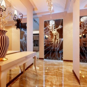 Glossy marble floor