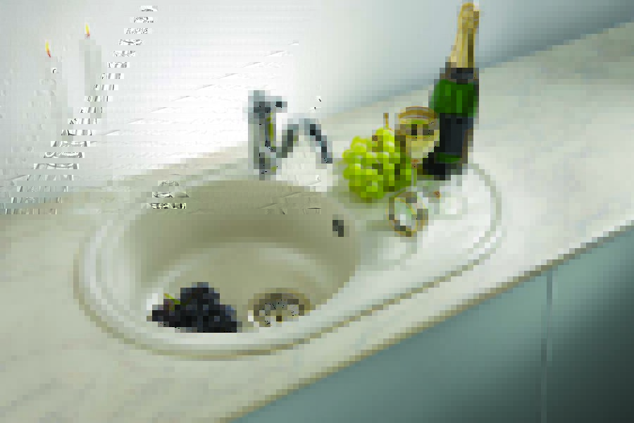 sink for kitchen made of artificial stone decor photo