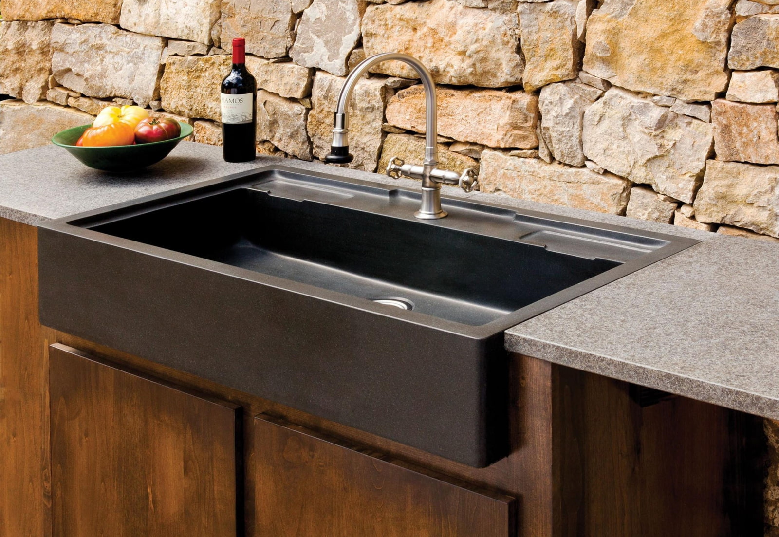 sink for kitchen made of artificial stone photo design