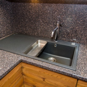 sink for kitchen made of artificial stone photo ideas