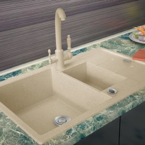 sink for kitchen made of artificial stone photo options