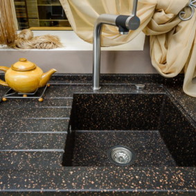 artificial stone kitchen sink decor ideas