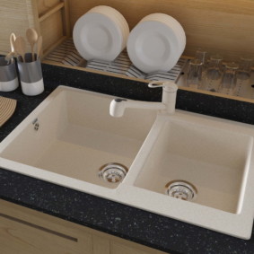 sink for kitchen made of artificial stone interior ideas