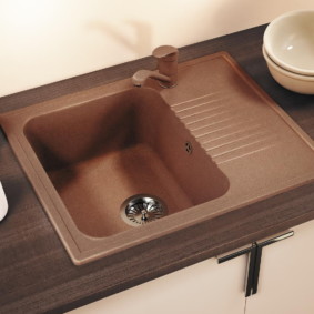 sink for kitchen made of artificial stone interior photo