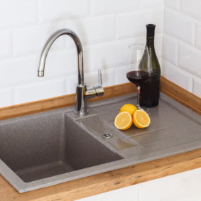 sink for kitchen made of artificial stone