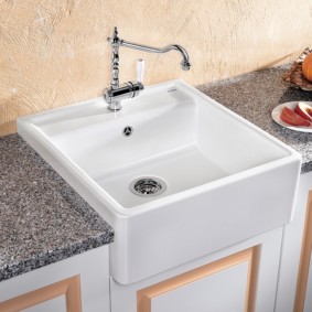 sink for kitchen made of artificial stone photo design