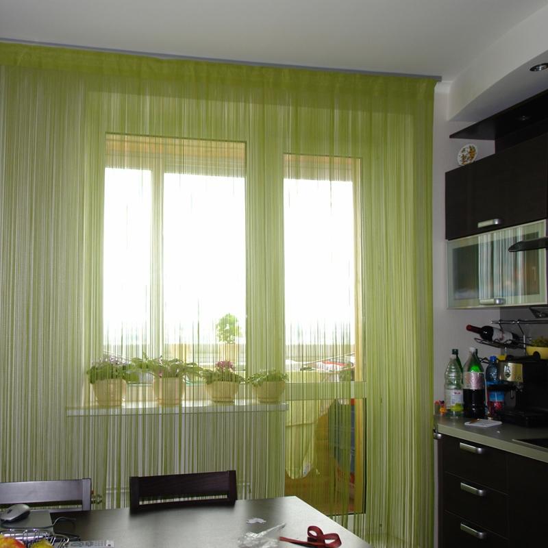 cortinas nas idéias interiores da cozinha